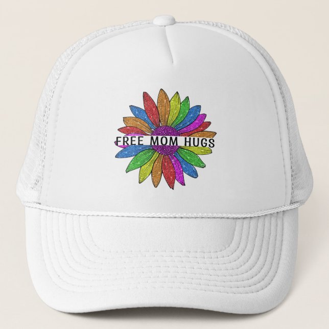 Gorra De Camionero Mamá libre abraza a LGBTQIA+ Apoyo al Orgullo (Anverso)