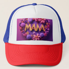 Gorra De Camionero "Mama Love - Neon Heart con fondo floral 3D