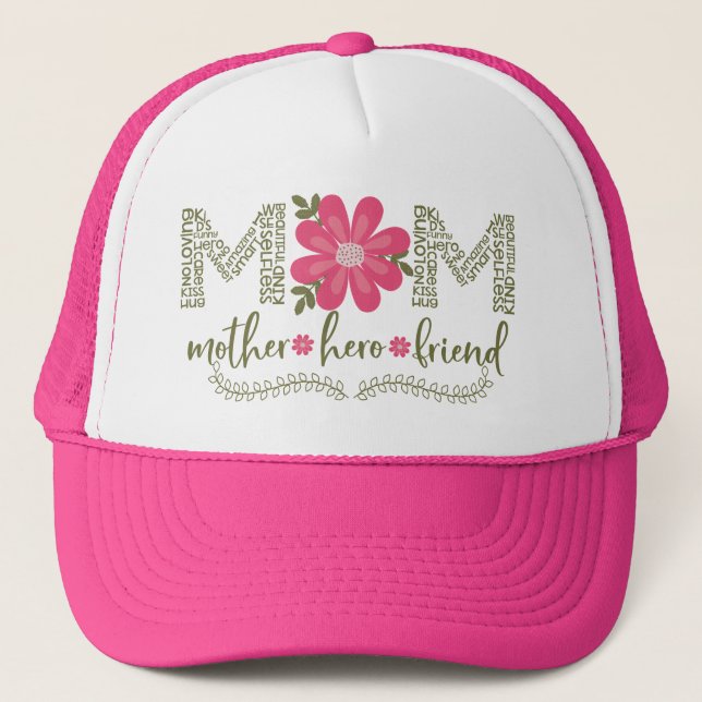 Gorra De Camionero Mamá-madre-héroe-amiga_Floral (Anverso)
