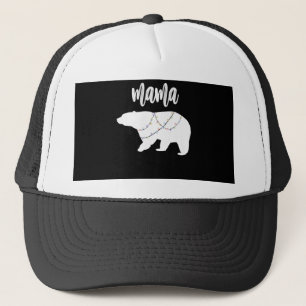Gorra De Camionero Mamá Osa Una Cadena De Oso Polar De Navidades Lumi