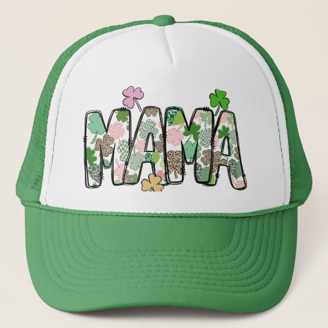 Gorra De Camionero Mama Shamrock St Patricks Day Trucker Hat - C006 (Anverso)