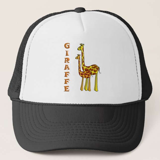 Gorra De Camionero Mamá y bebé de la jirafa (Anverso)