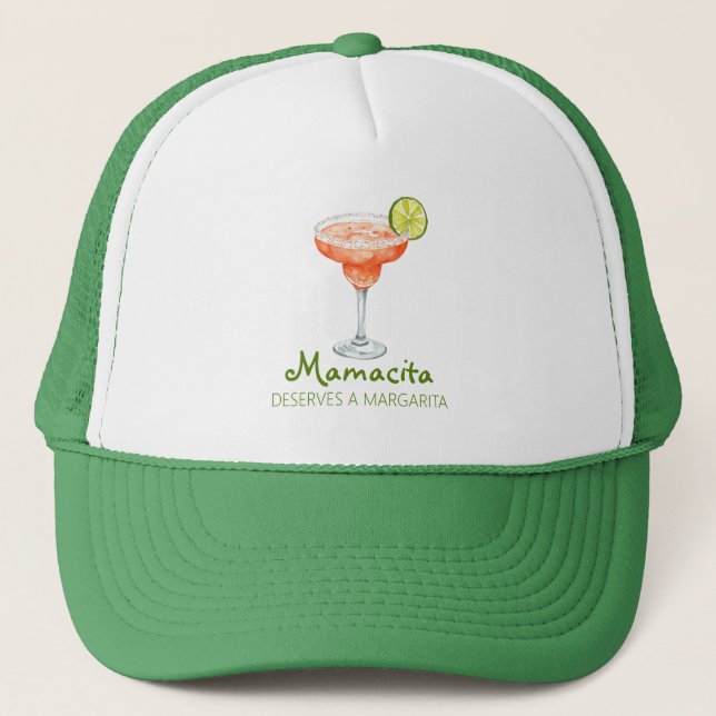 Gorra De Camionero Mamacita merece una maraña de fresas Margarita (Anverso)