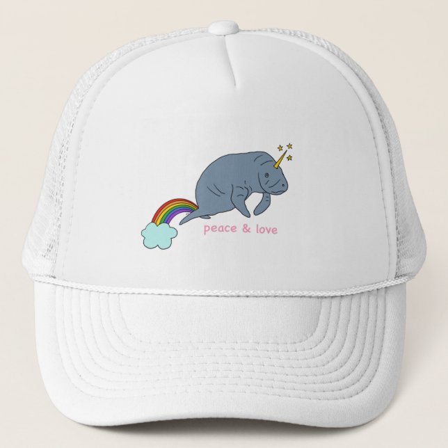 Gorra De Camionero Manatee Peace & Love (Anverso)