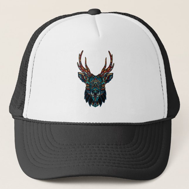 Gorra De Camionero Mandalá de Ciervos (Anverso)