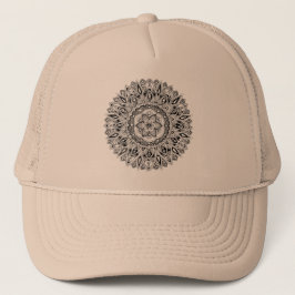 Gorra De Camionero Mandala de la flor con la semilla de la vida