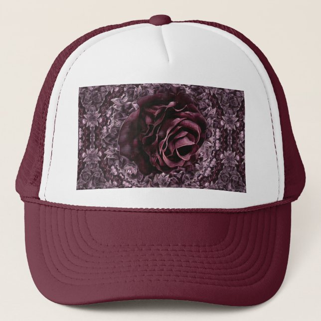 Gorra De Camionero Mandala de rosa  (Anverso)