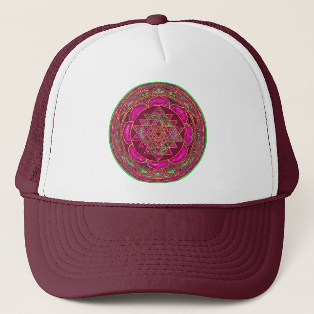 Gorra De Camionero Mandala de Sri Lakshmi Yantra (Anverso)