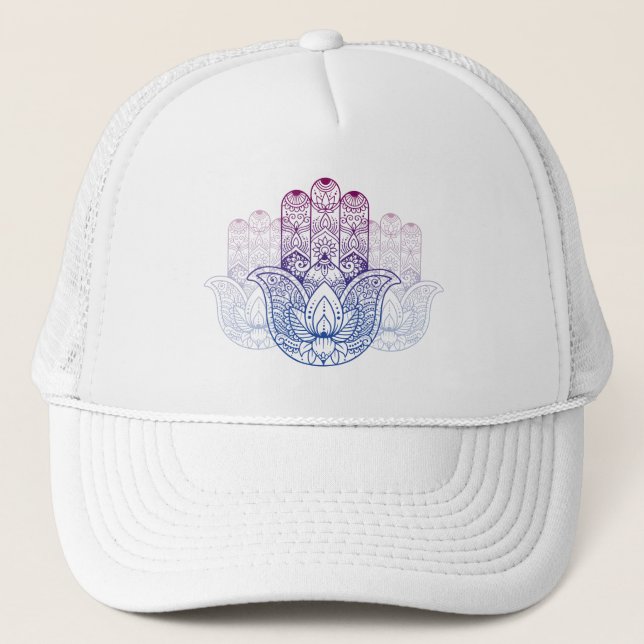 Gorra De Camionero Mandala Henna | Lotus Hand (Anverso)
