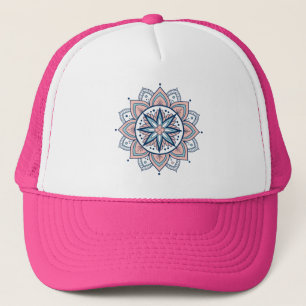 Gorra De Camionero Mandala Intricada Pastel Floral