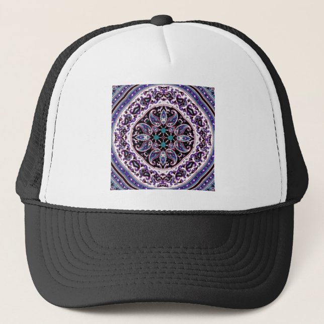 Gorra De Camionero Mandala púrpura (Anverso)