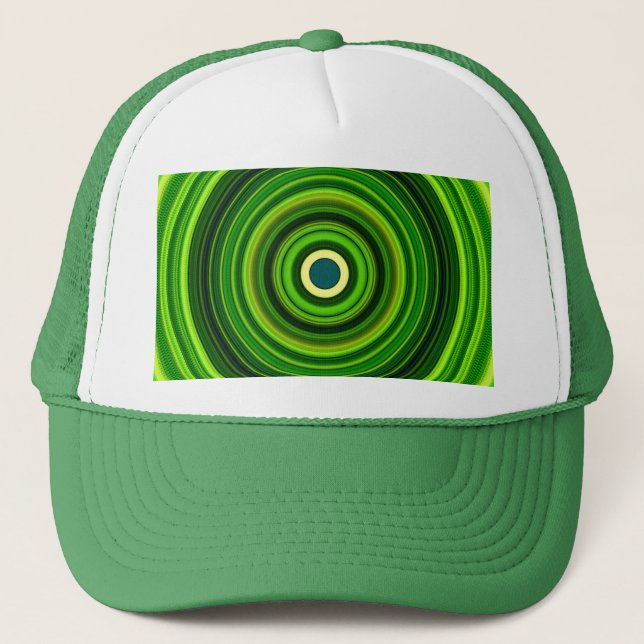 Gorra De Camionero Mandala verde geomagnética (Anverso)