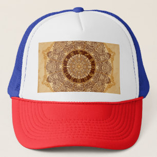 Gorra De Camionero Mandalas, zodiac, círculo ornamental, vintage.