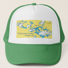Gorra De Camionero Manganeso septentrional del mapa bermellón de la