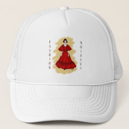Gorra De Camionero Mangas Audaces y Diseño de Drama de Moda Rojo