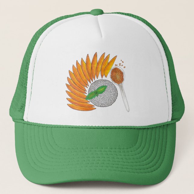 Gorra De Camionero Mango Sticky Rice Dessert Cocina tailandesa (Anverso)
