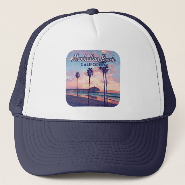 Gorra De Camionero Manhattan Beach California Los Angeles Retro (Anverso)