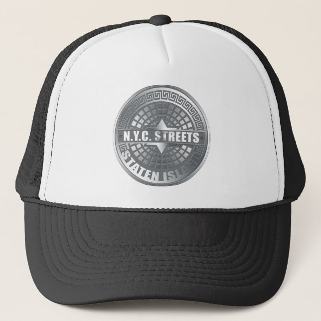Gorra De Camionero Manhole Staten Island Gray (Anverso)