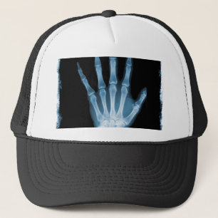 Gorra De Camionero Mano azul del esqueleto de la radiografía