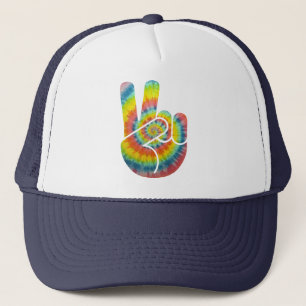 Gorra De Camionero Mano de la paz del teñido anudado