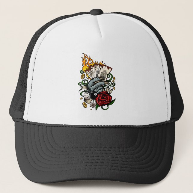 Gorra De Camionero Mano De Tarjetas (Anverso)