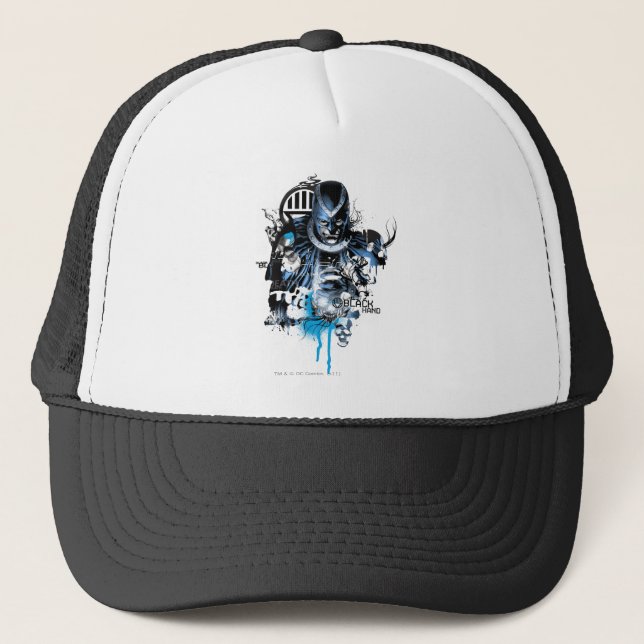 Gorra De Camionero Mano negra - Collage azul (Anverso)