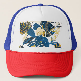 Gorra De Camionero Mano tropical dibujada: Patrón creativo sin foco