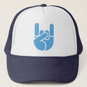 Gorra De Camionero Mano universal de la roca - azul