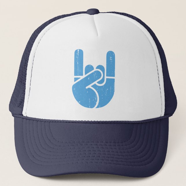 Gorra De Camionero Mano universal de la roca - azul (Anverso)