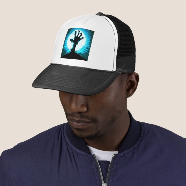 Gorra De Camionero Mano Zombie con luz de luna (In situ)