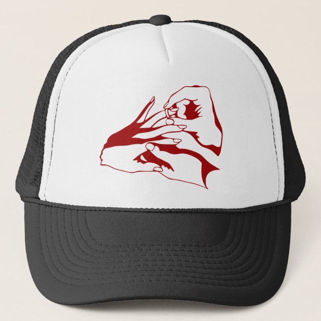 Gorra De Camionero Manos Bodas Rings Give Take Casry (Anverso)