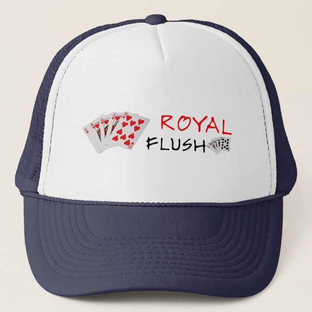 Gorra De Camionero Manos de Póquer - Flush Real (Anverso)