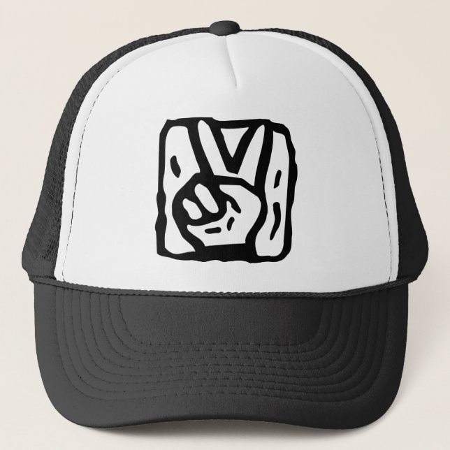 Gorra De Camionero Manos del signo de la paz (Anverso)