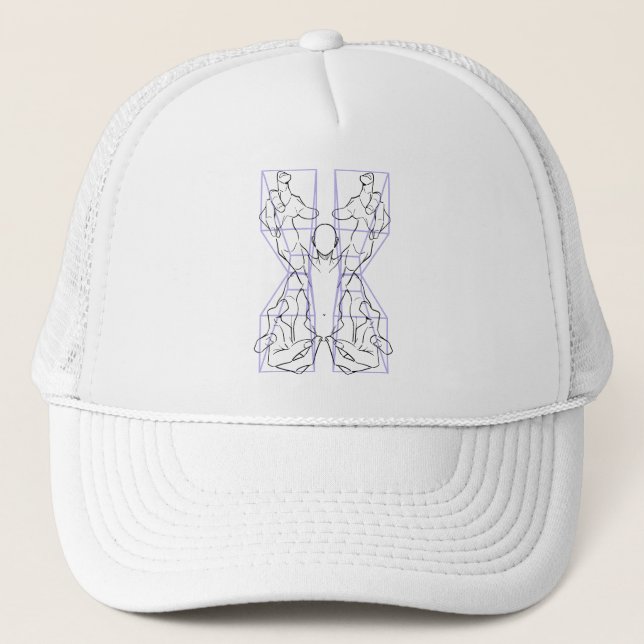 Gorra De Camionero Manos dinámicas y arte de rostro abstracto (Anverso)