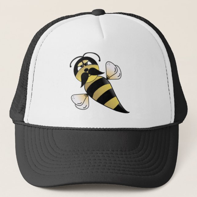 Gorra De Camionero Manosee la abeja con el bigote (Anverso)
