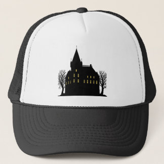 Gorra De Camionero Mansión espeluznante en silueta