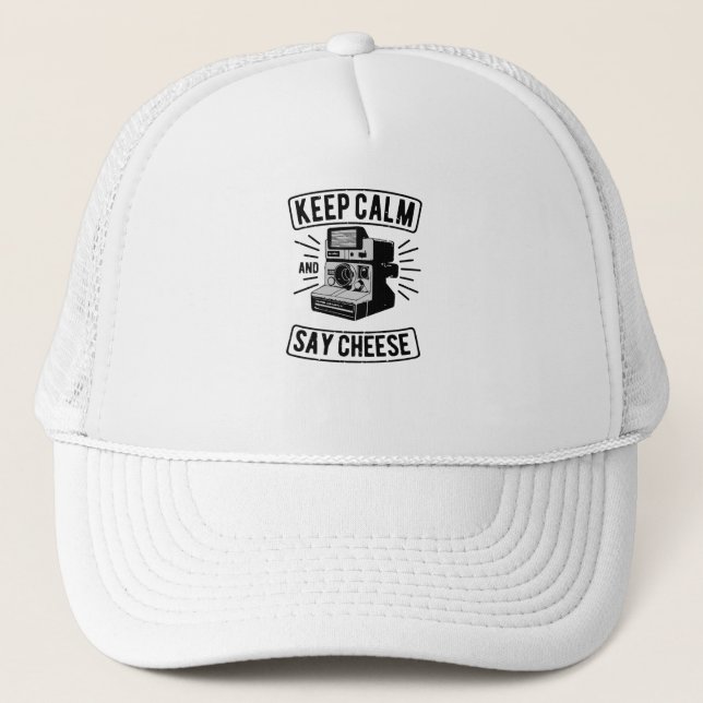Gorra De Camionero Mantén la calma y di queso (Anverso)