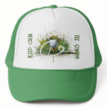 'Mantén la calma y haz el Tee' Bola de Golf y Tee 