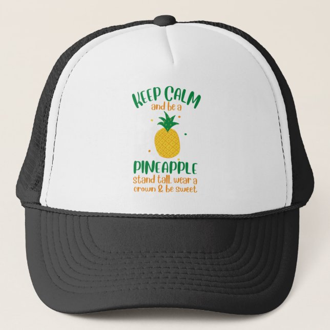 Gorra De Camionero Mantén la calma y sé un verano de piña (Anverso)