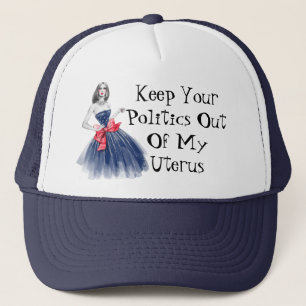 Gorra De Camionero Mantén La Política Fuera De Mi Camiseta Uterus