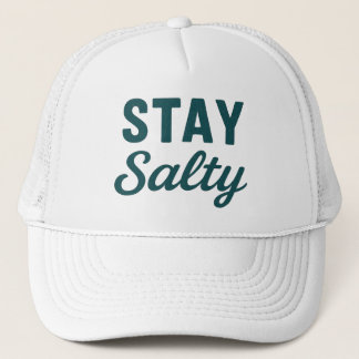 Gorra De Camionero Mantén lo Salado | Gráfica Costera de Surf Teal Az