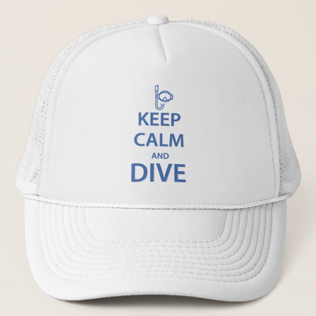 Gorra De Camionero Mantener la calma y bucear (Anverso)