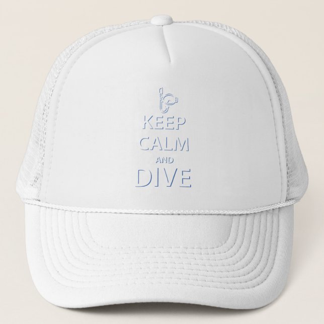 Gorra De Camionero Mantener la calma y bucear (Anverso)