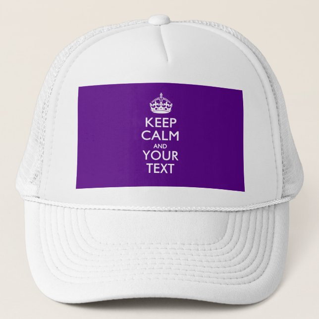 Gorra De Camionero Mantener la CALMA y el texto personalizados (Anverso)