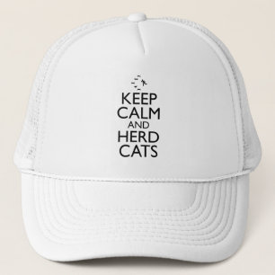 Gorra De Camionero Mantener La Calma Y Los Gatos De Manada