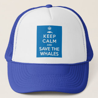 Gorra De Camionero Mantener la calma y salvar a las ballenas