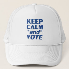 Gorra De Camionero mantener la calma y votar la tipografía moderna bl