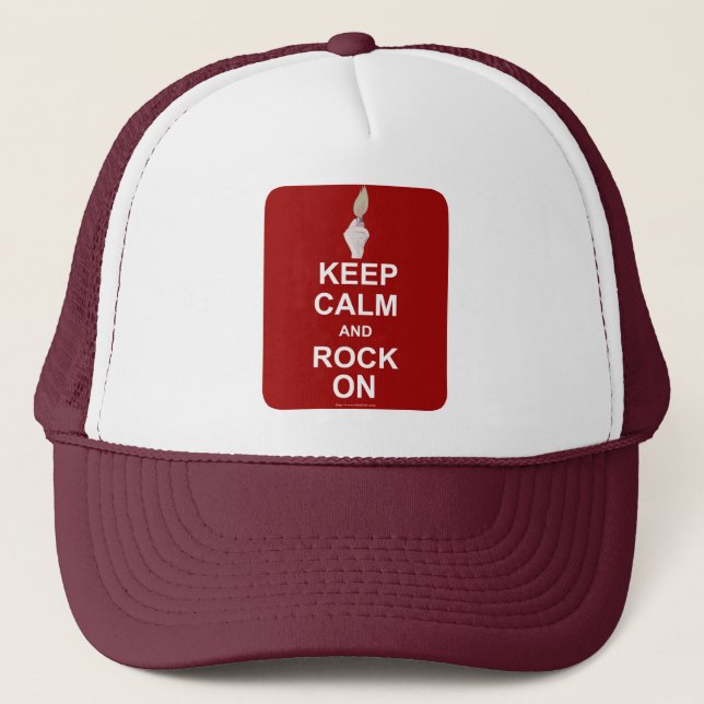 Gorra De Camionero Mantenga la piedra tranquila encendida (Anverso)