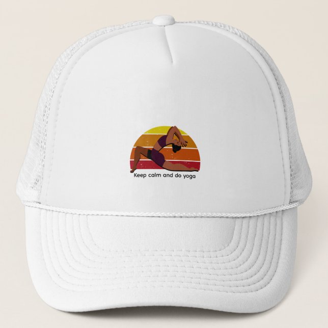 Gorra De Camionero Mantengan la calma y hagan yoga (Anverso)