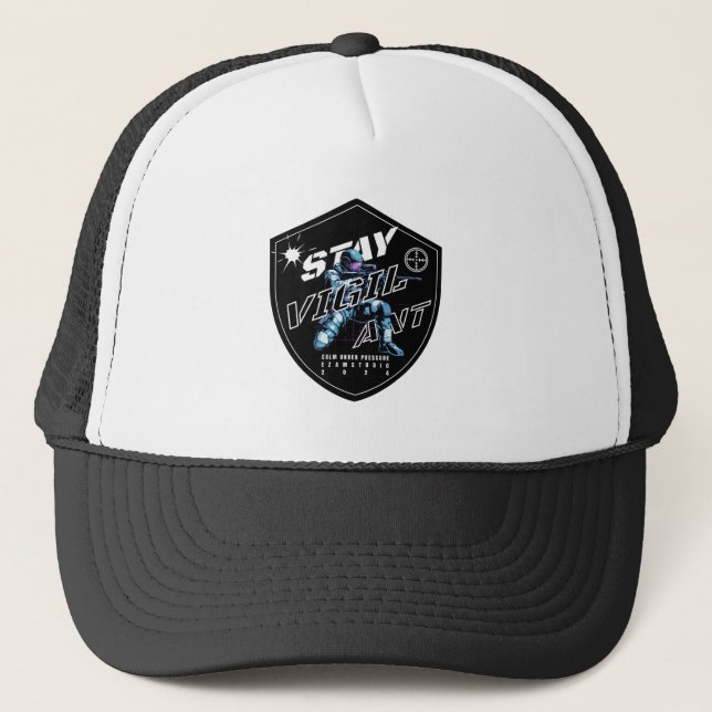 Gorra De Camionero "Manténganse alerta - Audaz Diseño Motivacional" (Anverso)